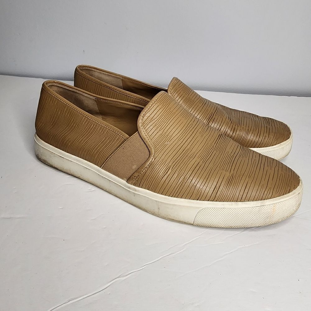 Vince Blair Sneaker Tan Textured Slip On Shoes Size 10